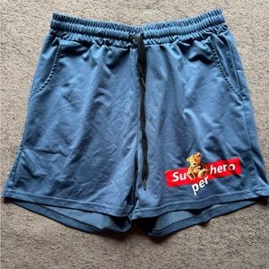 SHEIN Blue Elastic Waist Shorts